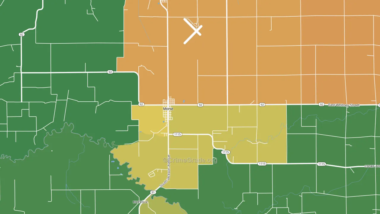 Morse, LA Map of Assault Rates