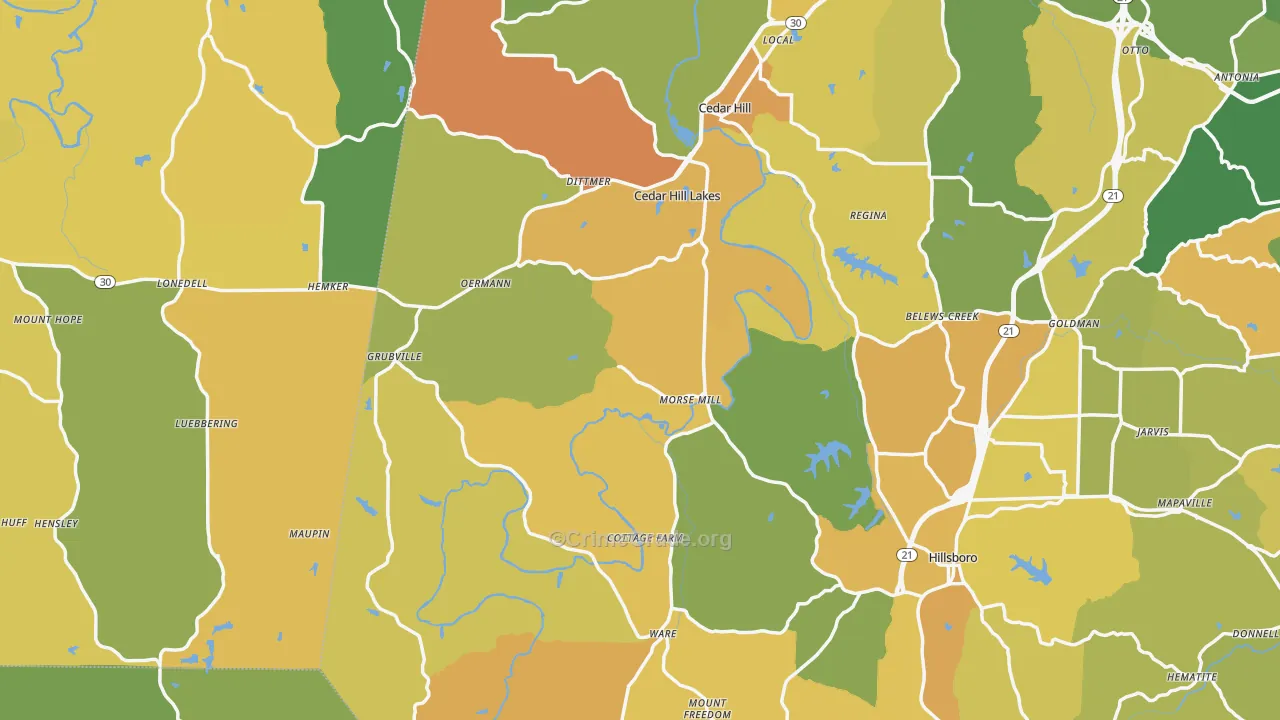 Morse Mill, MO Map of Assault Rates