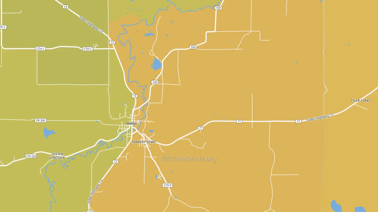 Morse, WI Map of Assault Rates
