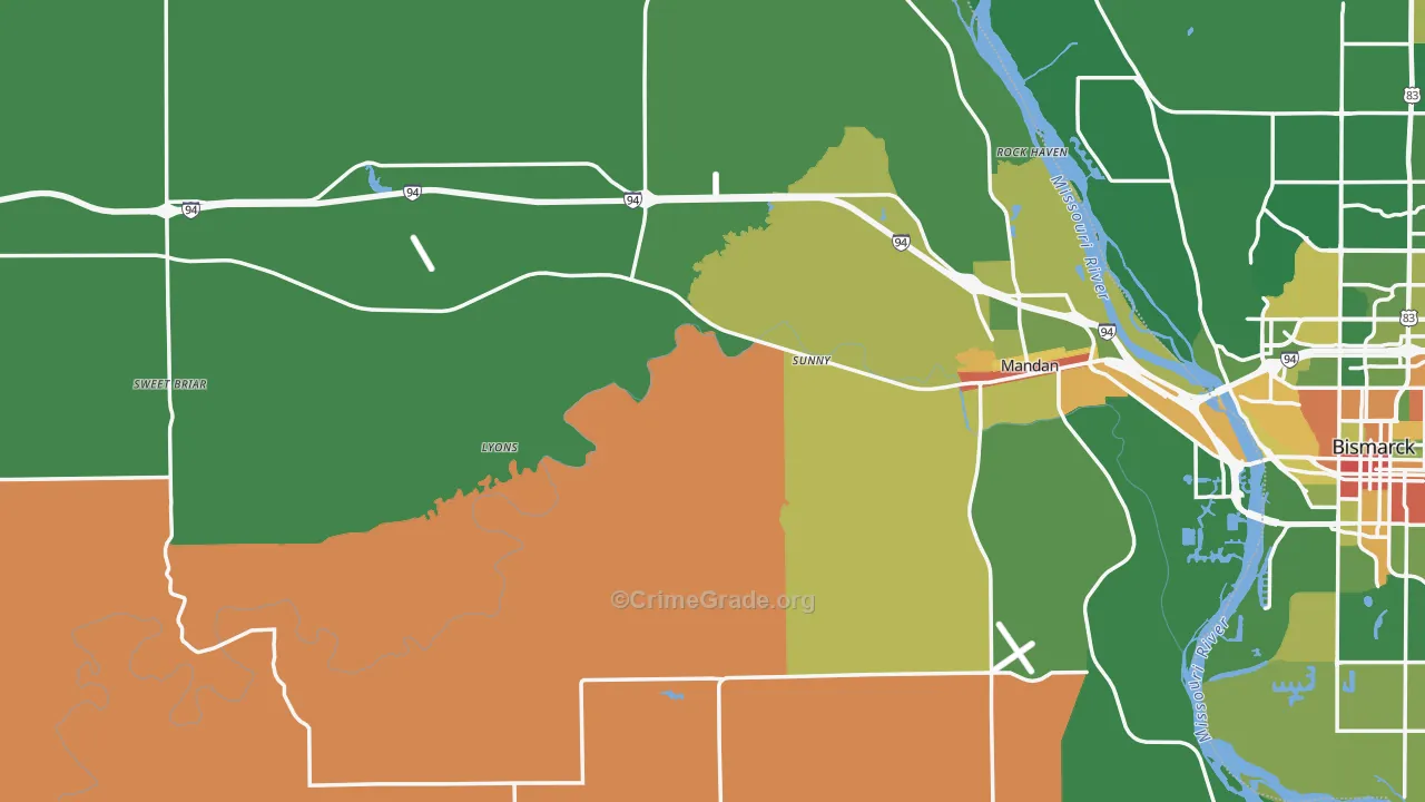 Morton County, ND Map of Assault Rates