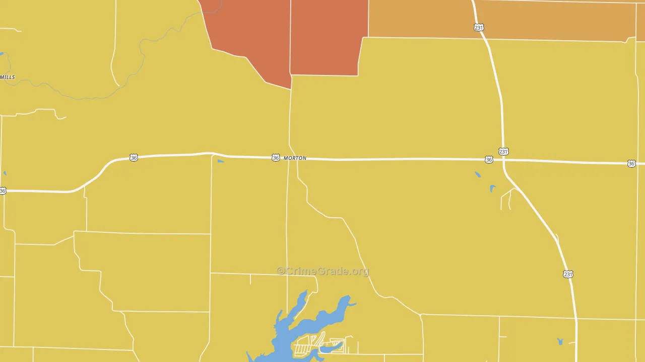 Morton, IN Map of Assault Rates