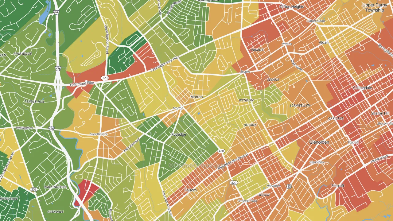 Morton, PA Map of Assault Rates