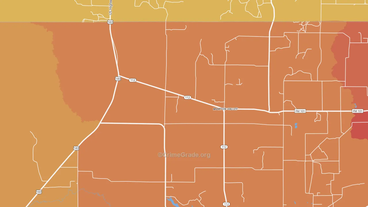 Morton Valley, TX Map of Assault Rates
