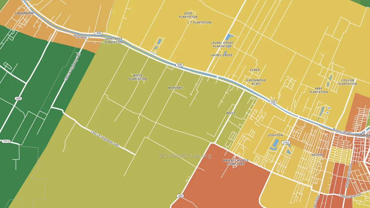 Morvant, LA Map of Assault Rates