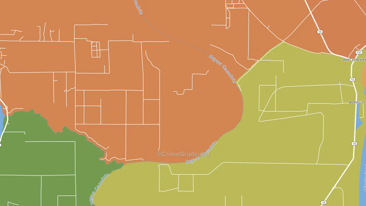 Morville, LA Map of Assault Rates