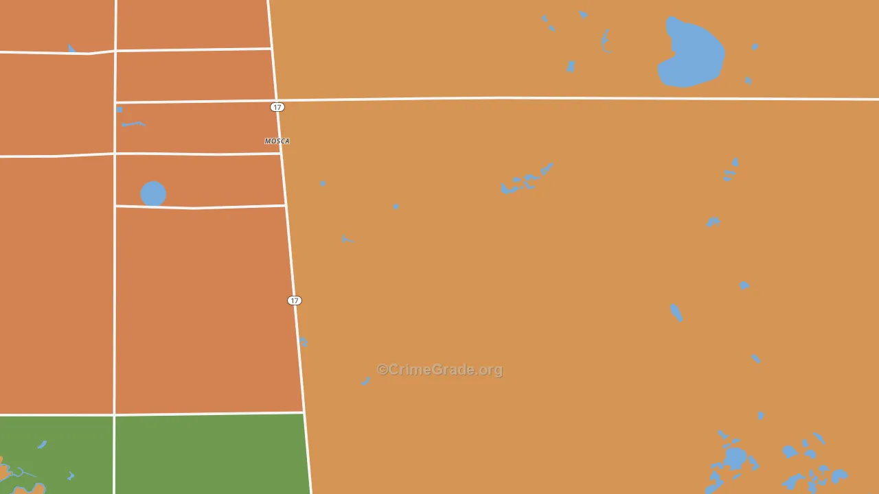 Mosca, CO Map of Assault Rates