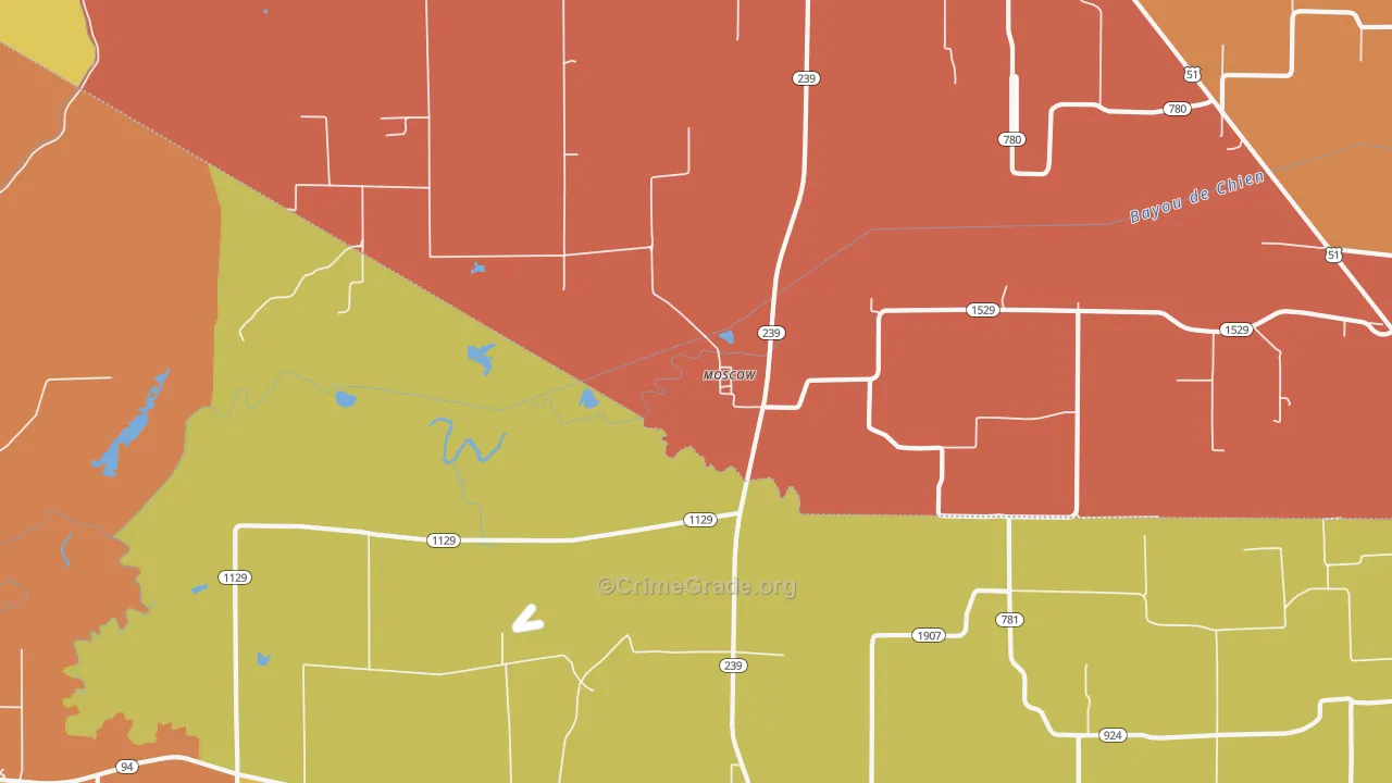 Moscow, KY Map of Assault Rates