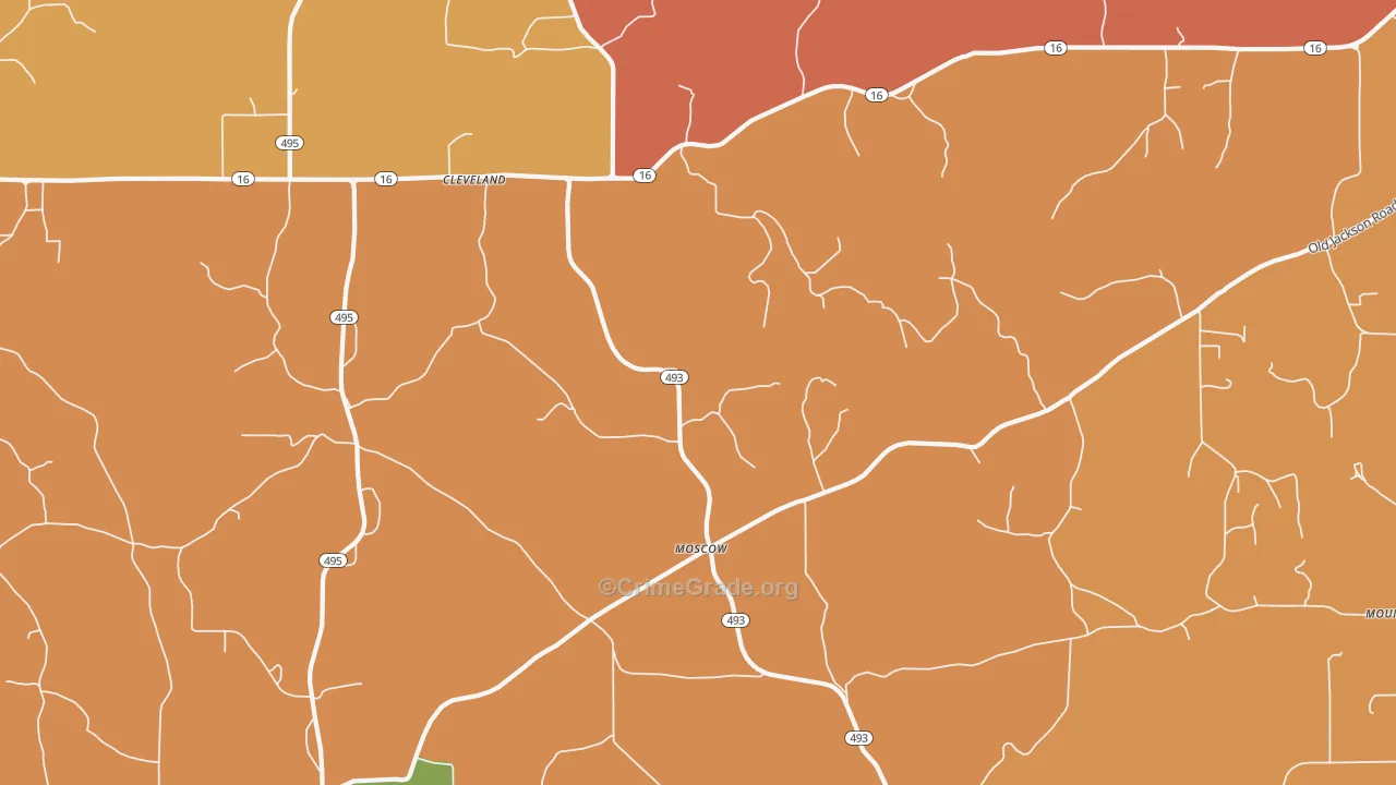 Moscow, MS Map of Assault Rates