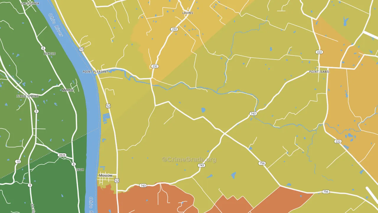 Moscow, OH Map of Assault Rates