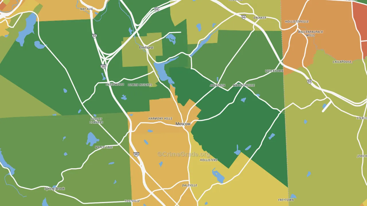 Moscow, PA Map of Assault Rates