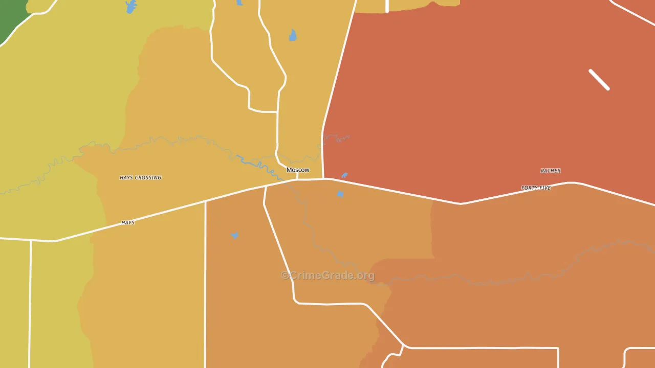 Moscow, TN Map of Assault Rates