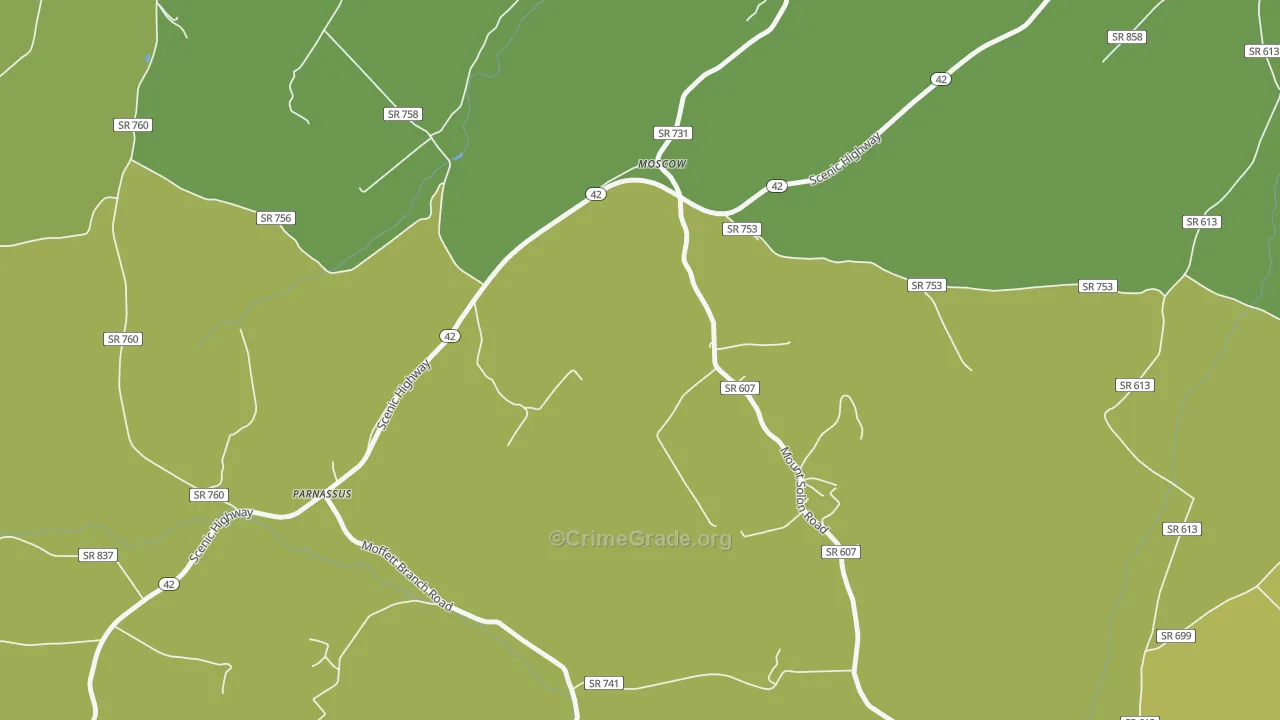 Moscow, VA Map of Assault Rates