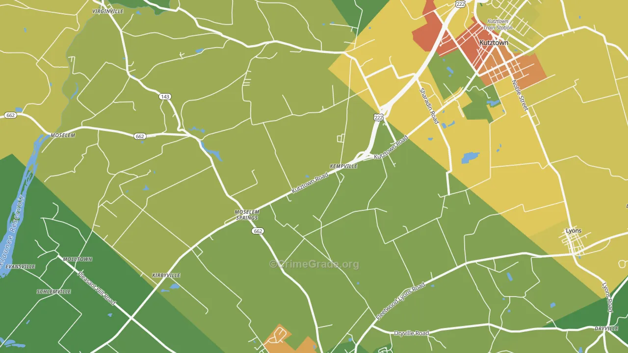 Moselem Springs, PA Map of Assault Rates