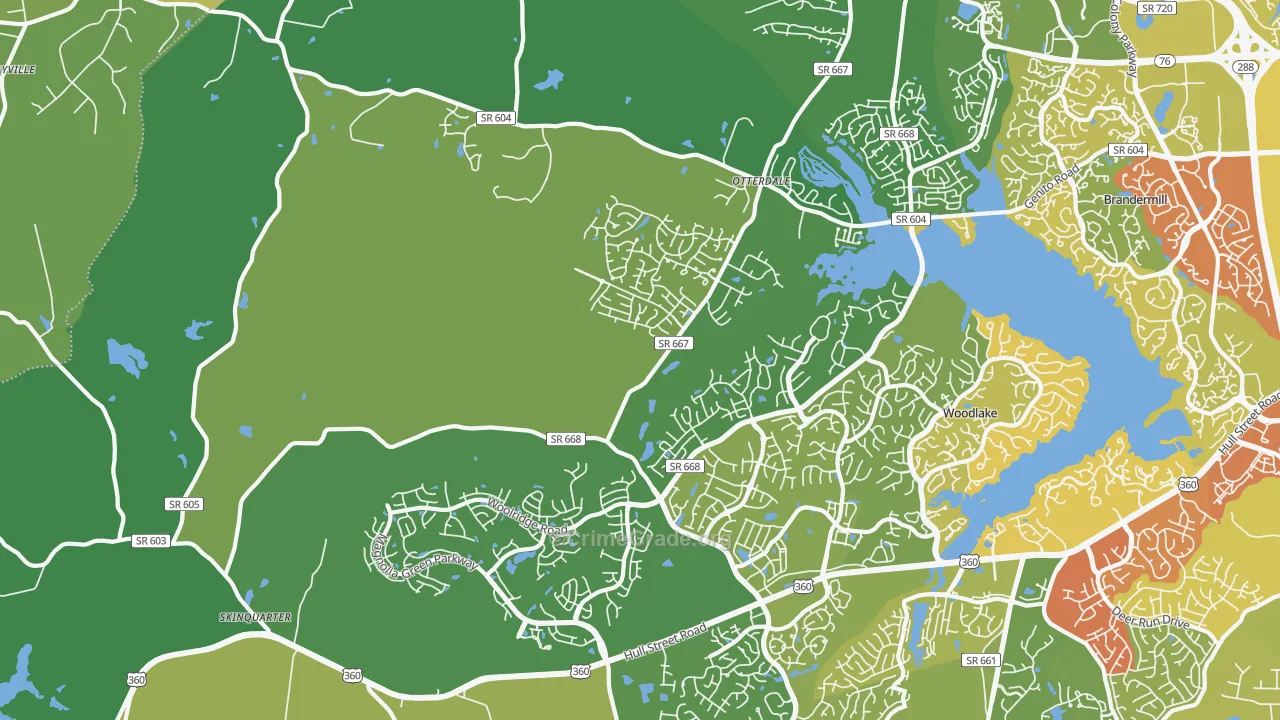 Moseley, VA Map of Assault Rates