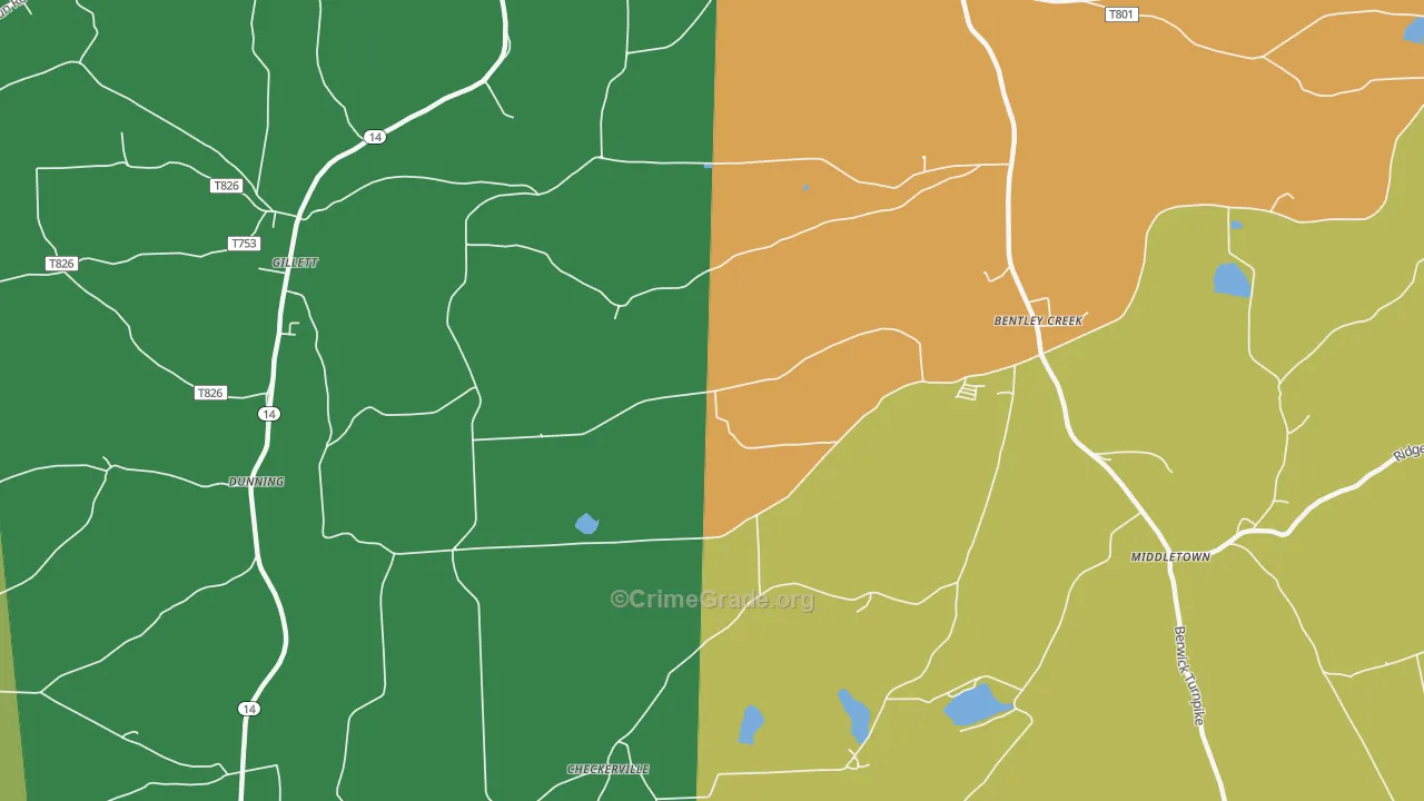 Mosherville, PA Map of Assault Rates