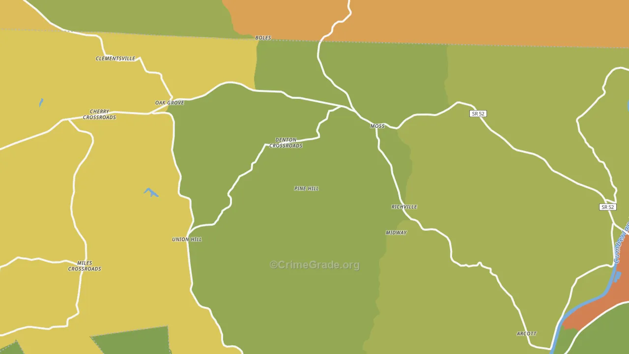 Moss, TN Map of Assault Rates
