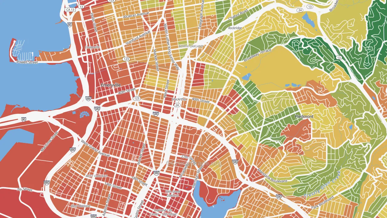 Mosswood, Oakland, CA Map of Assault Rates