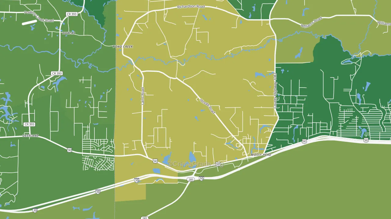 Mossy Head, FL Map of Assault Rates