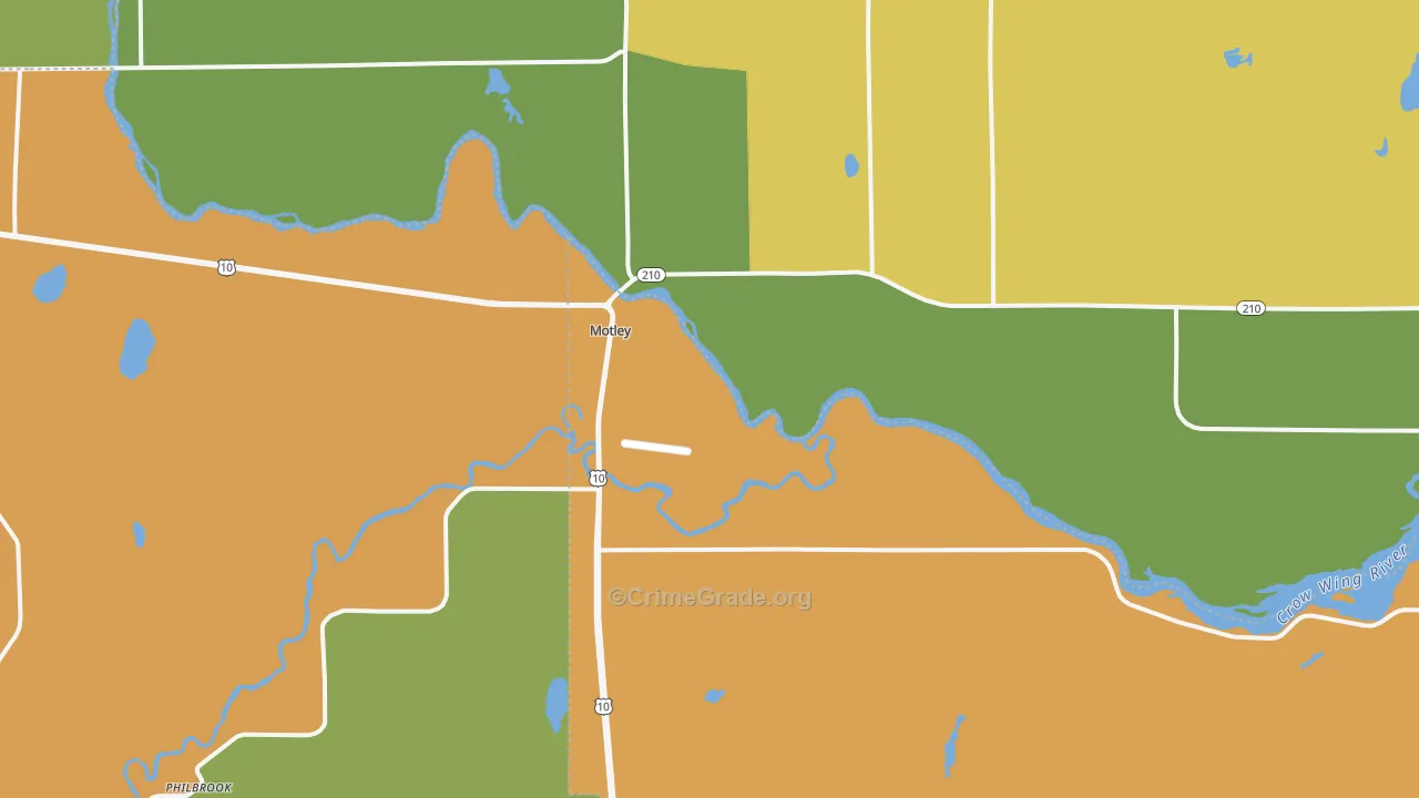 Motley, MN Map of Assault Rates