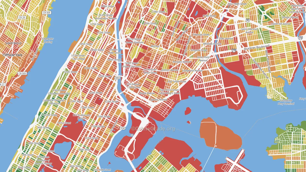 Mott Haven, Bronx, NY Map of Assault Rates