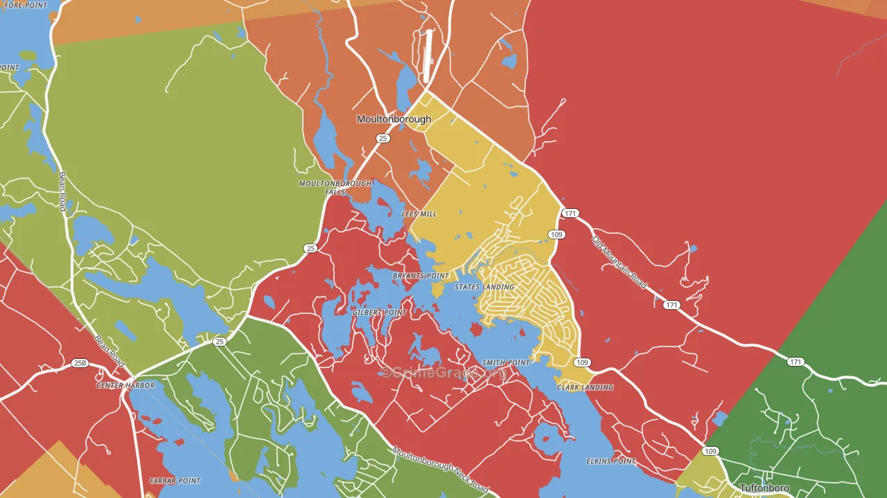 Moultonborough, NH Map of Assault Rates