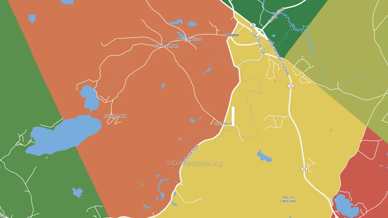 Moultonville, NH Map of Assault Rates