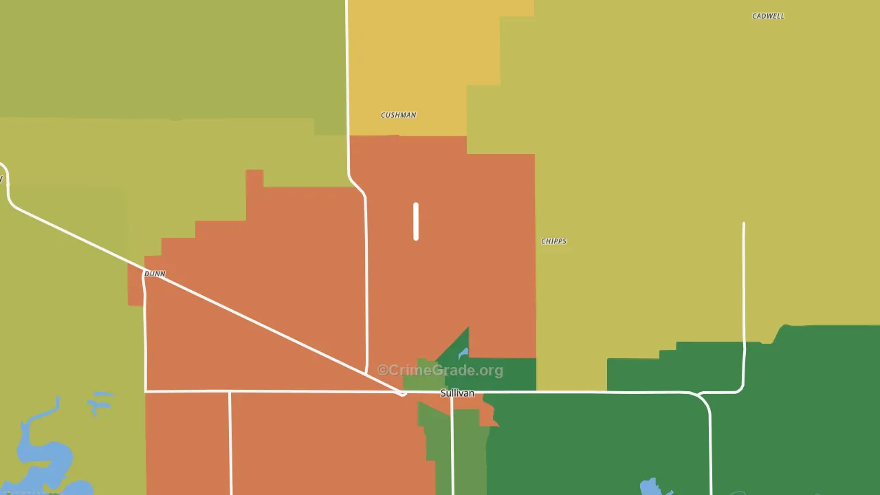 Moultrie County, IL Map of Assault Rates