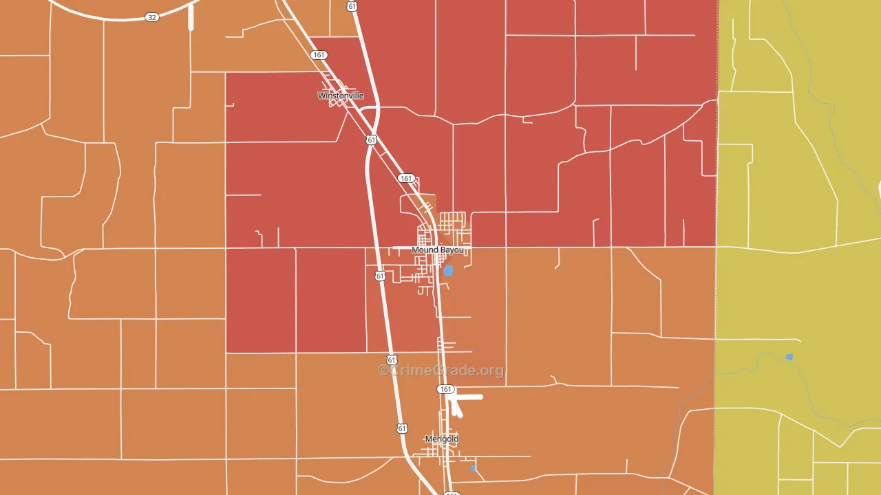Mound Bayou, MS Map of Assault Rates