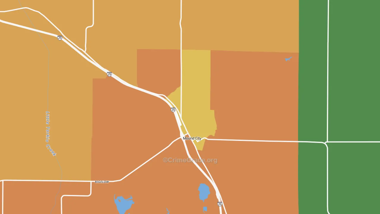 Mound City, MO Map of Assault Rates