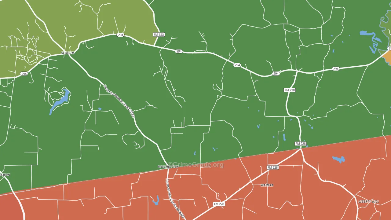 Mound City, TX Map of Assault Rates