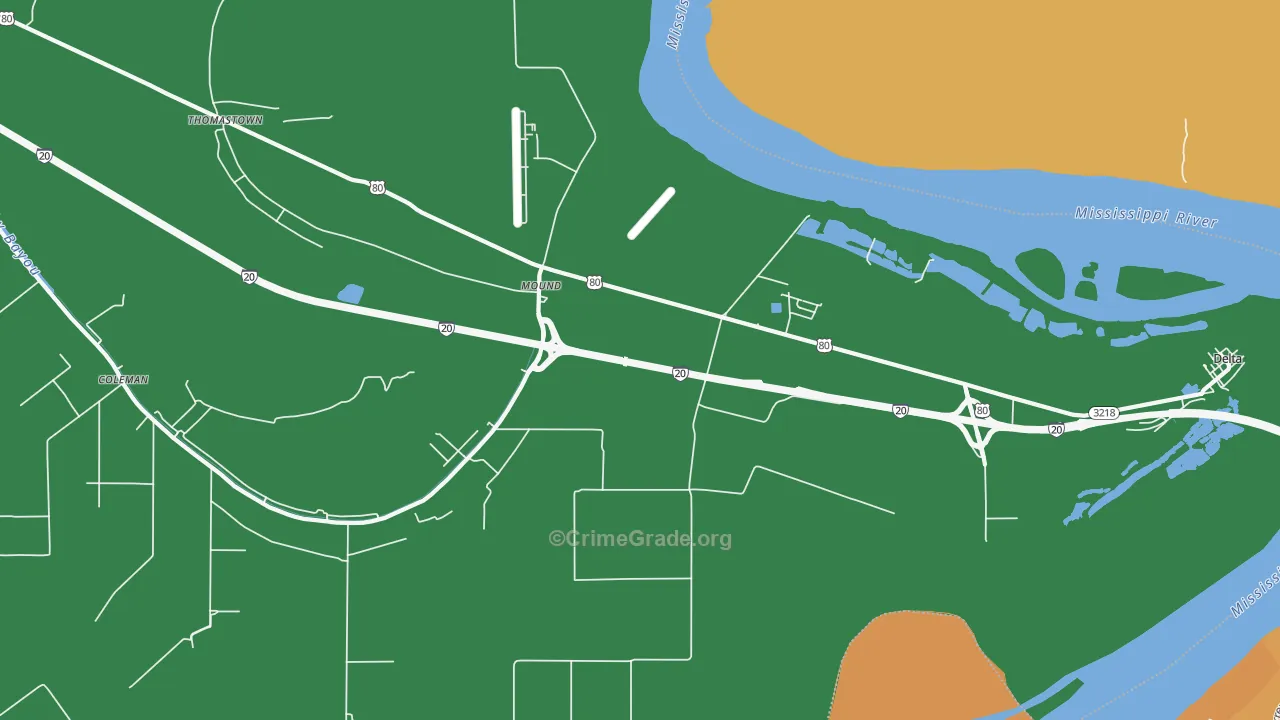 Mound, LA Map of Assault Rates