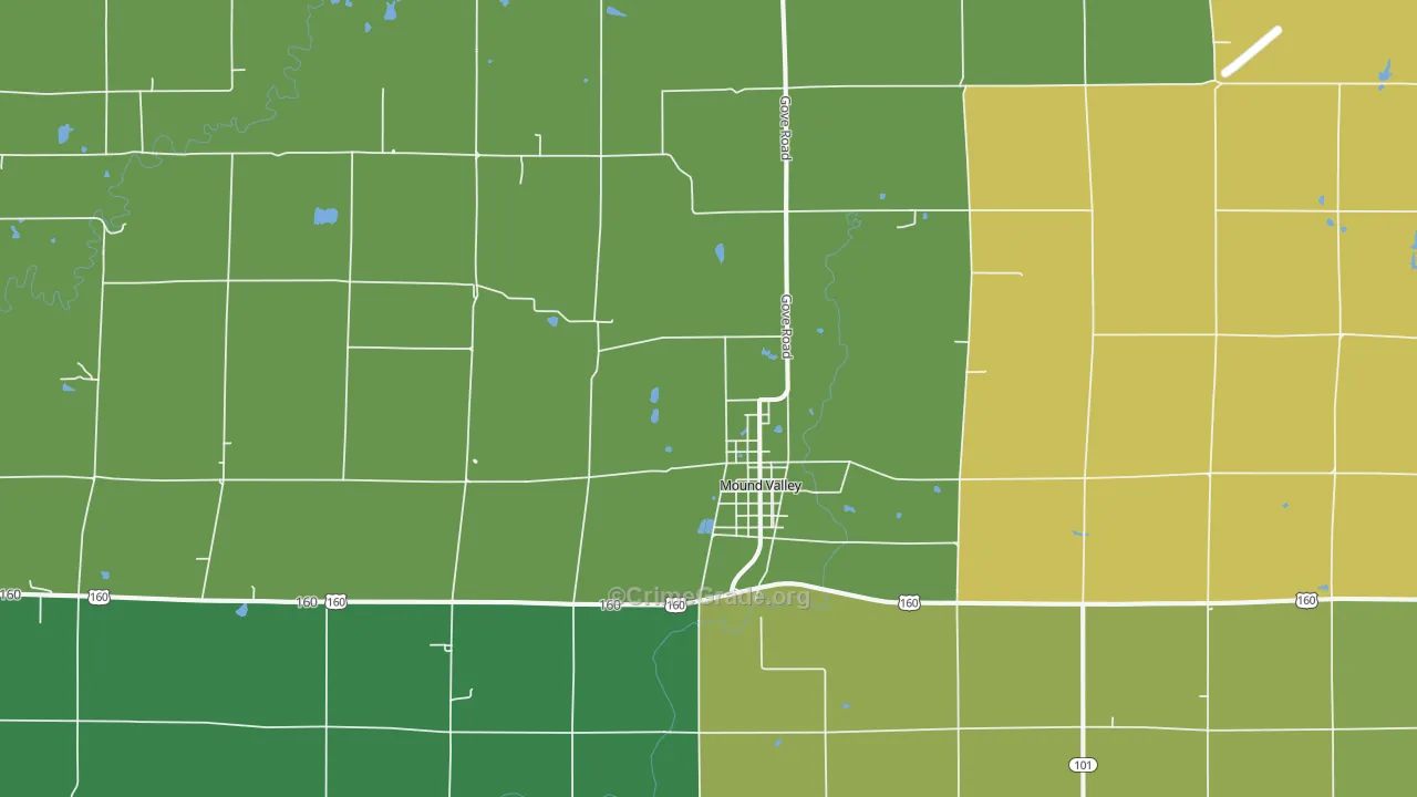 Mound Valley, KS Map of Assault Rates