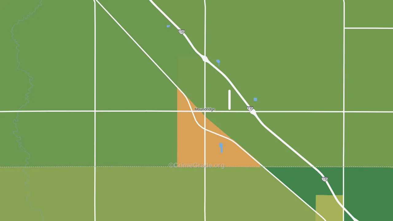 Moundridge, KS Map of Assault Rates