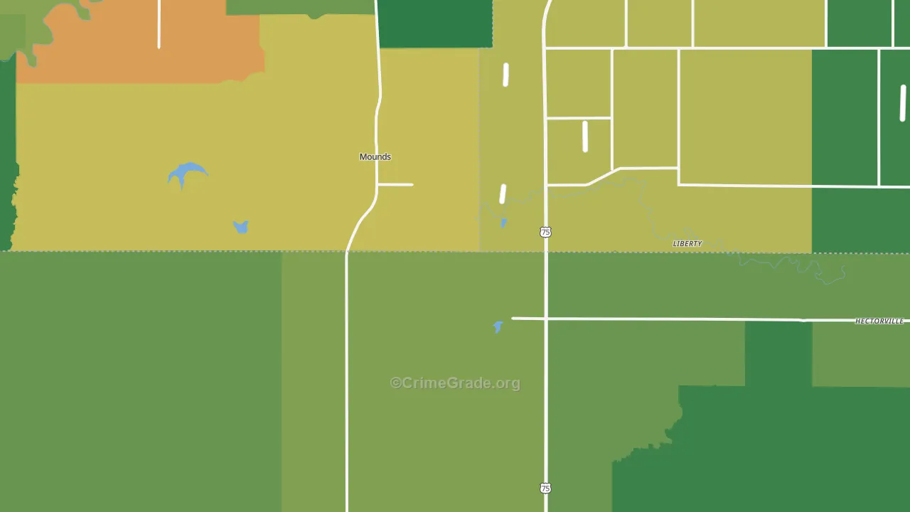 Mounds, OK Map of Assault Rates