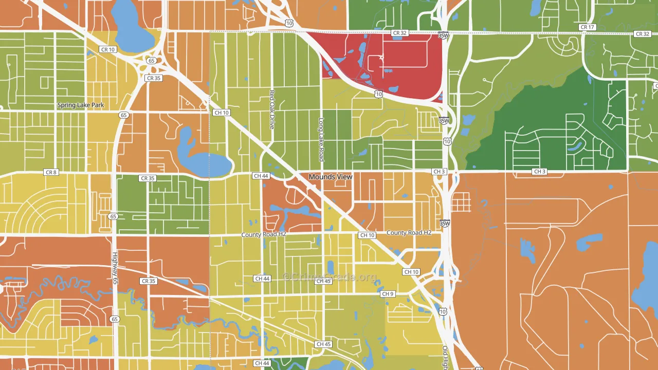 Mounds View, MN Map of Assault Rates