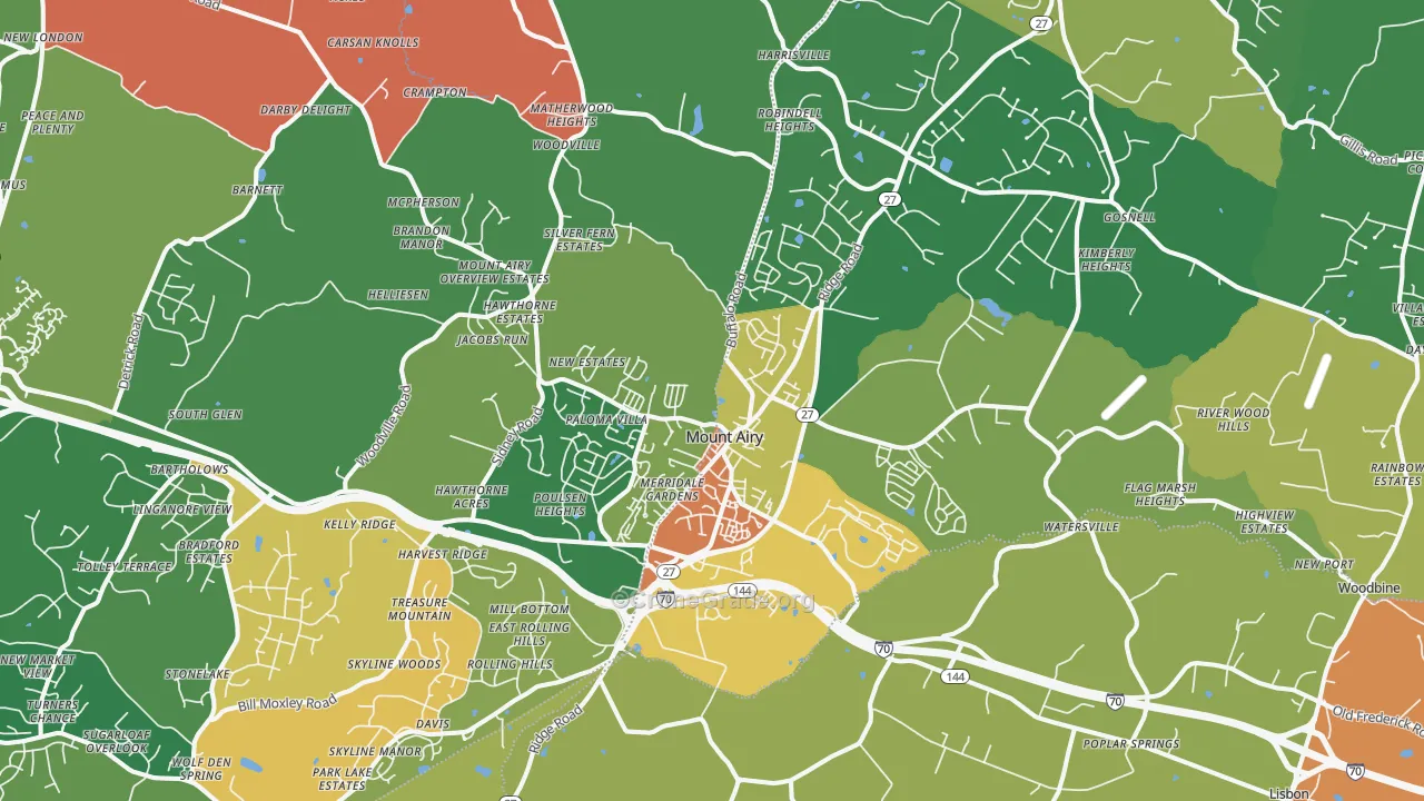 Mount Airy, MD Map of Assault Rates
