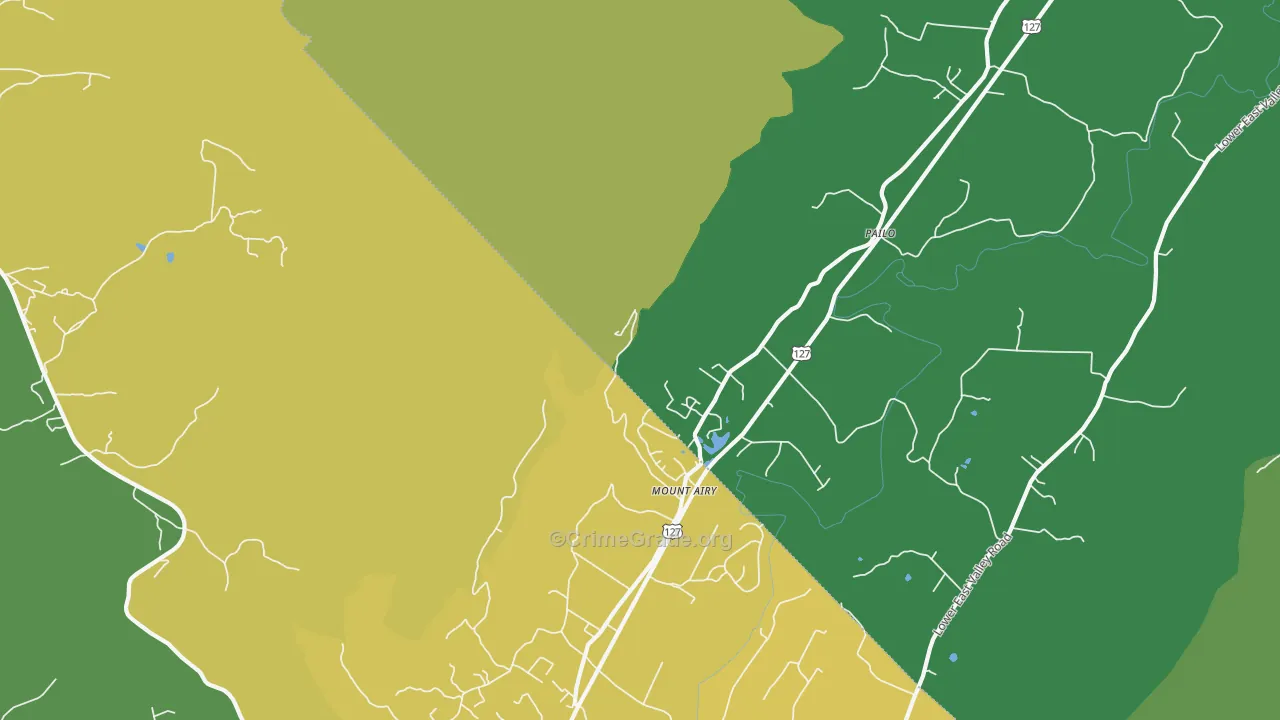 Mount Airy, TN Map of Assault Rates