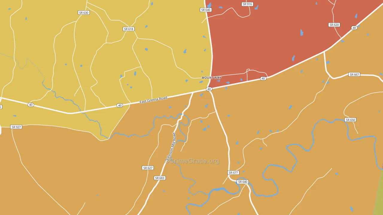 Mount Airy, VA Map of Assault Rates