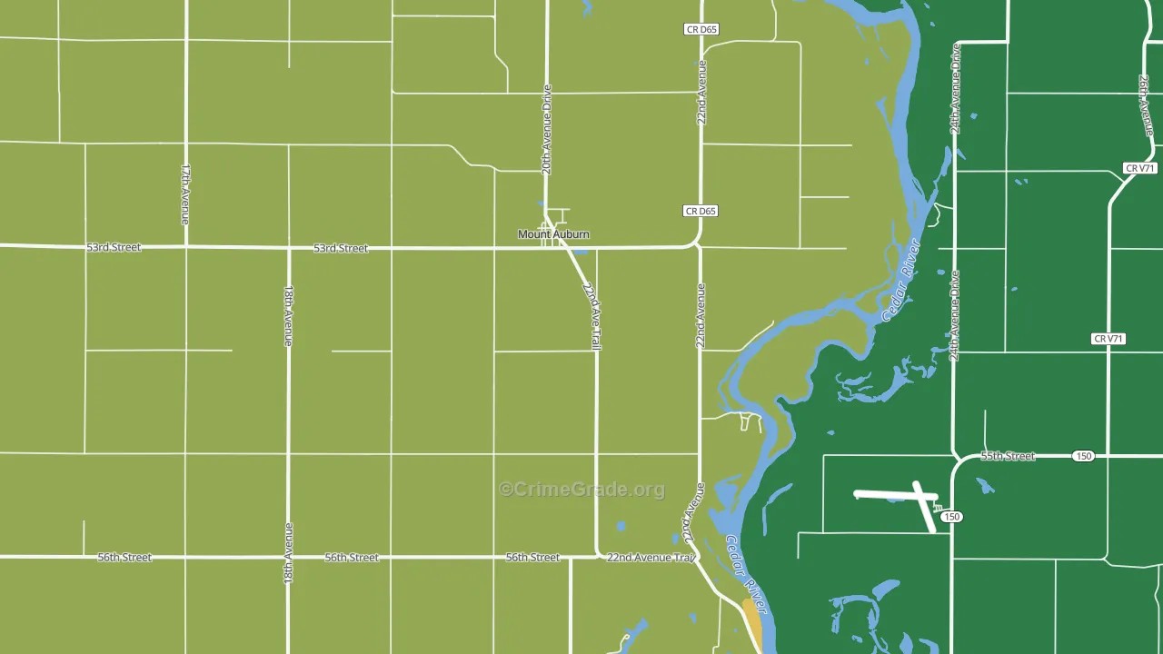 Mount Auburn, IA Map of Assault Rates
