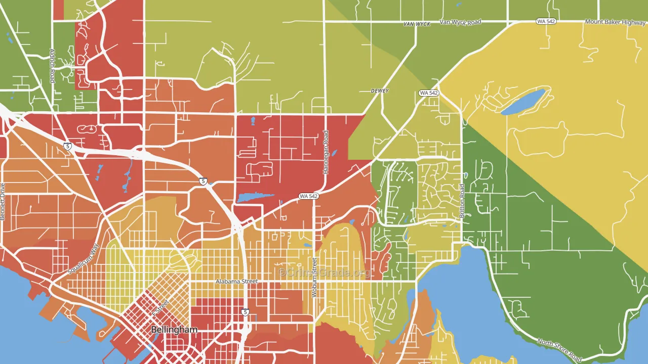 Mount Baker, Bellingham, WA Map of Assault Rates