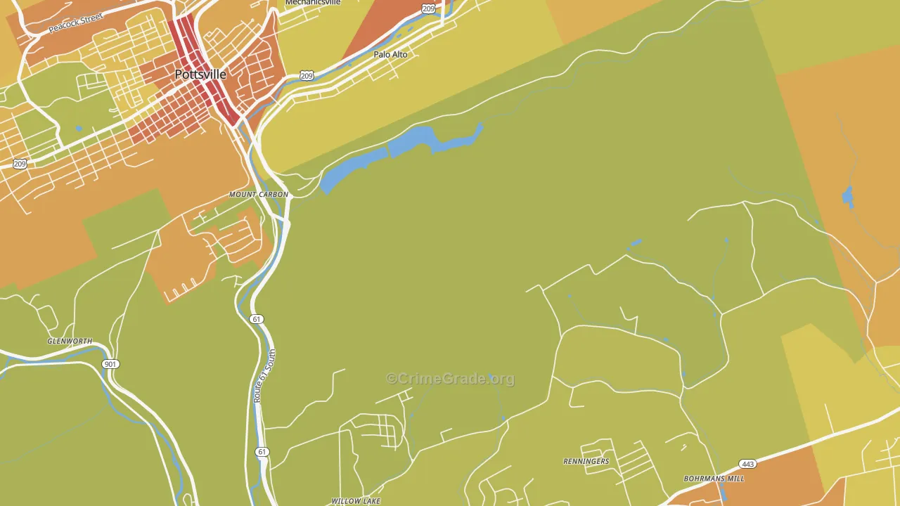 Mount Carbon, PA Map of Assault Rates