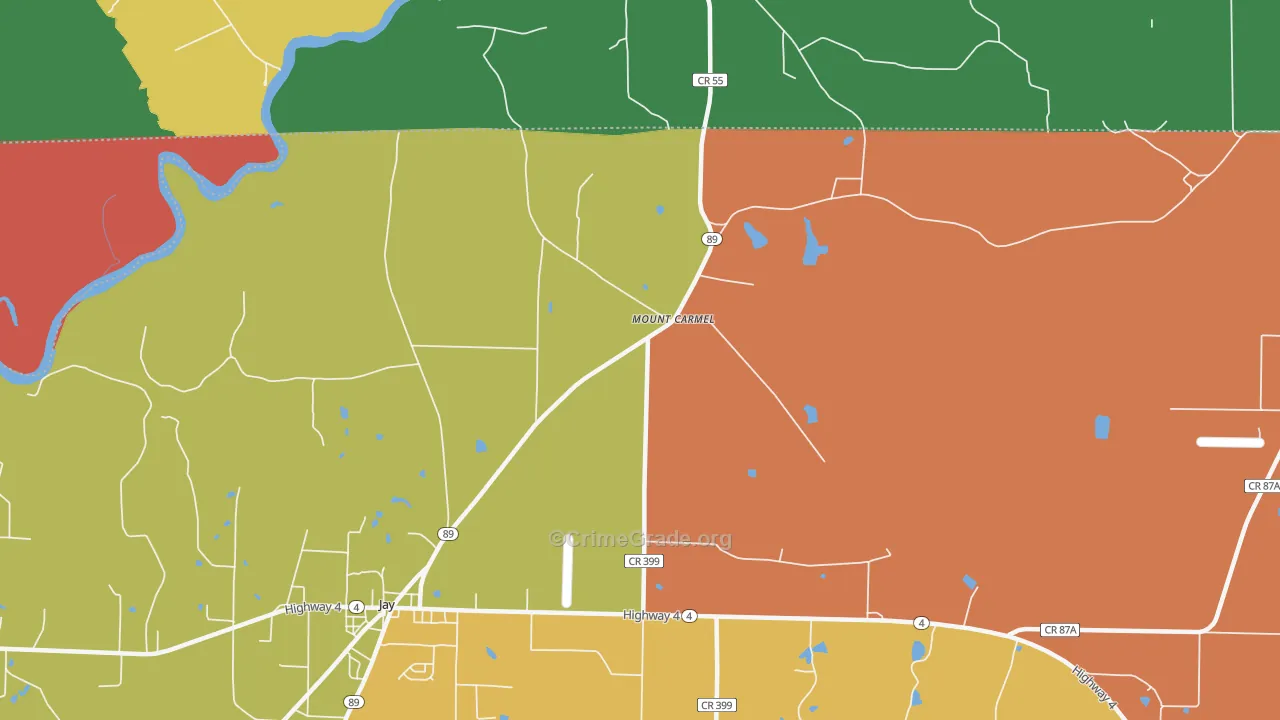 Mount Carmel, FL Map of Assault Rates