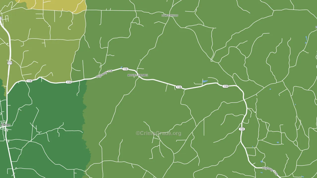 Mount Carmel, LA Map of Assault Rates