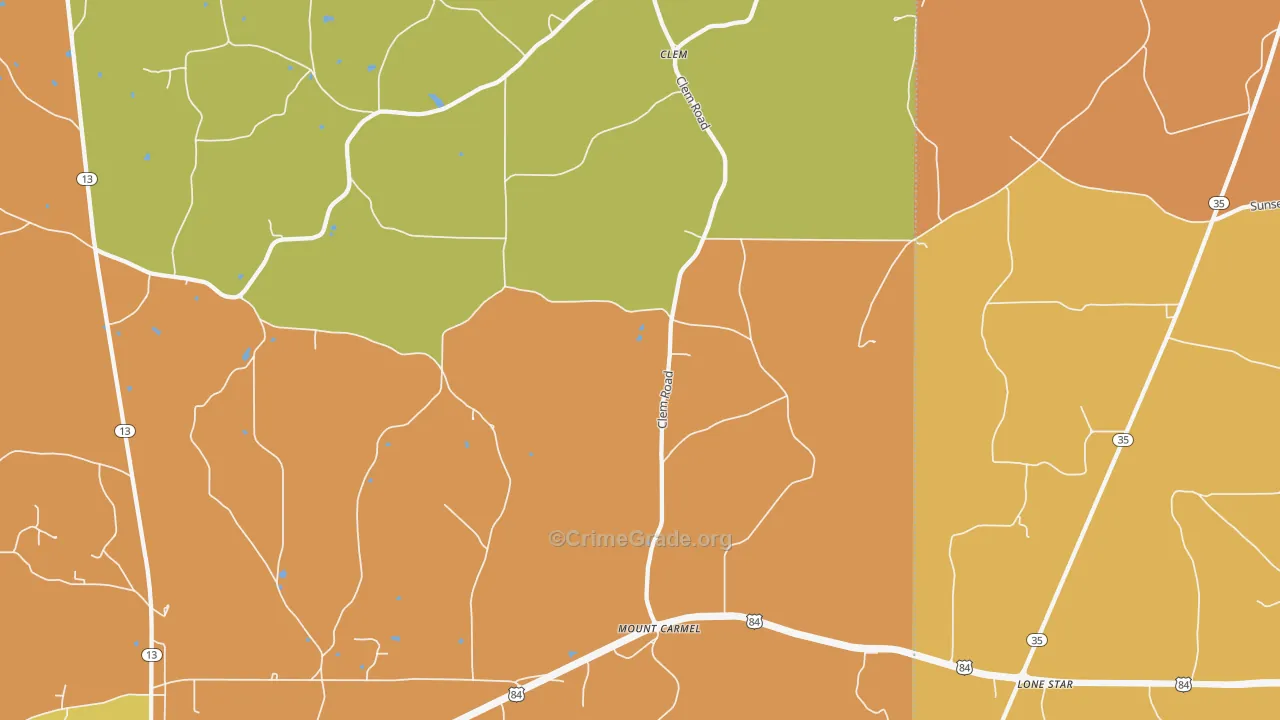 Mount Carmel, MS Map of Assault Rates