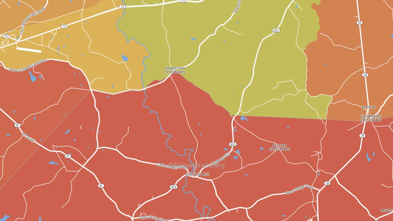 Mount Carmel, SC Map of Assault Rates