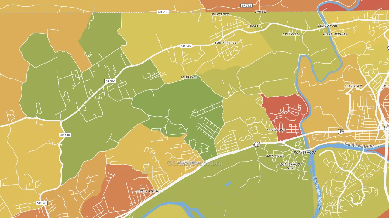Mount Carmel, TN Map of Assault Rates