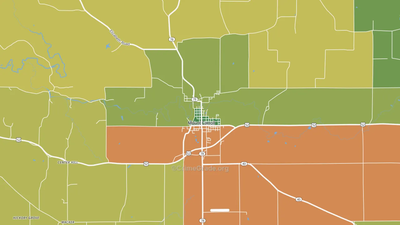 Mount Carroll, IL Map of Assault Rates