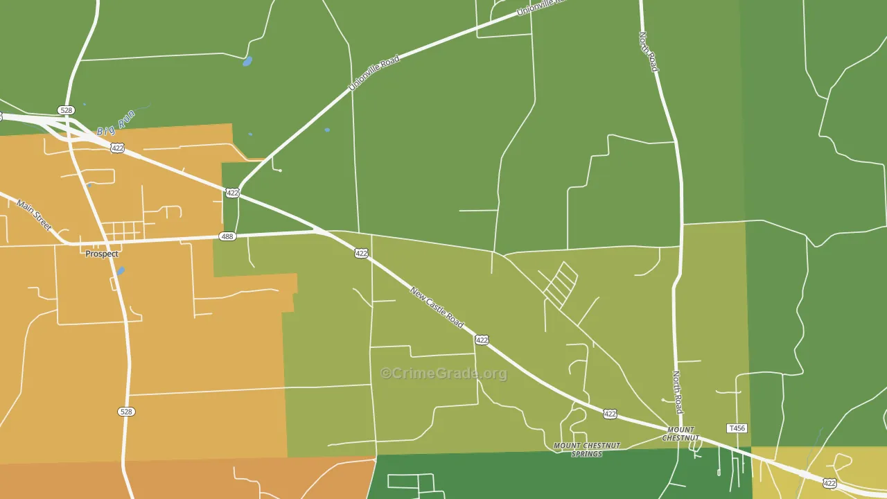 Mount Chestnut Springs, PA Map of Assault Rates