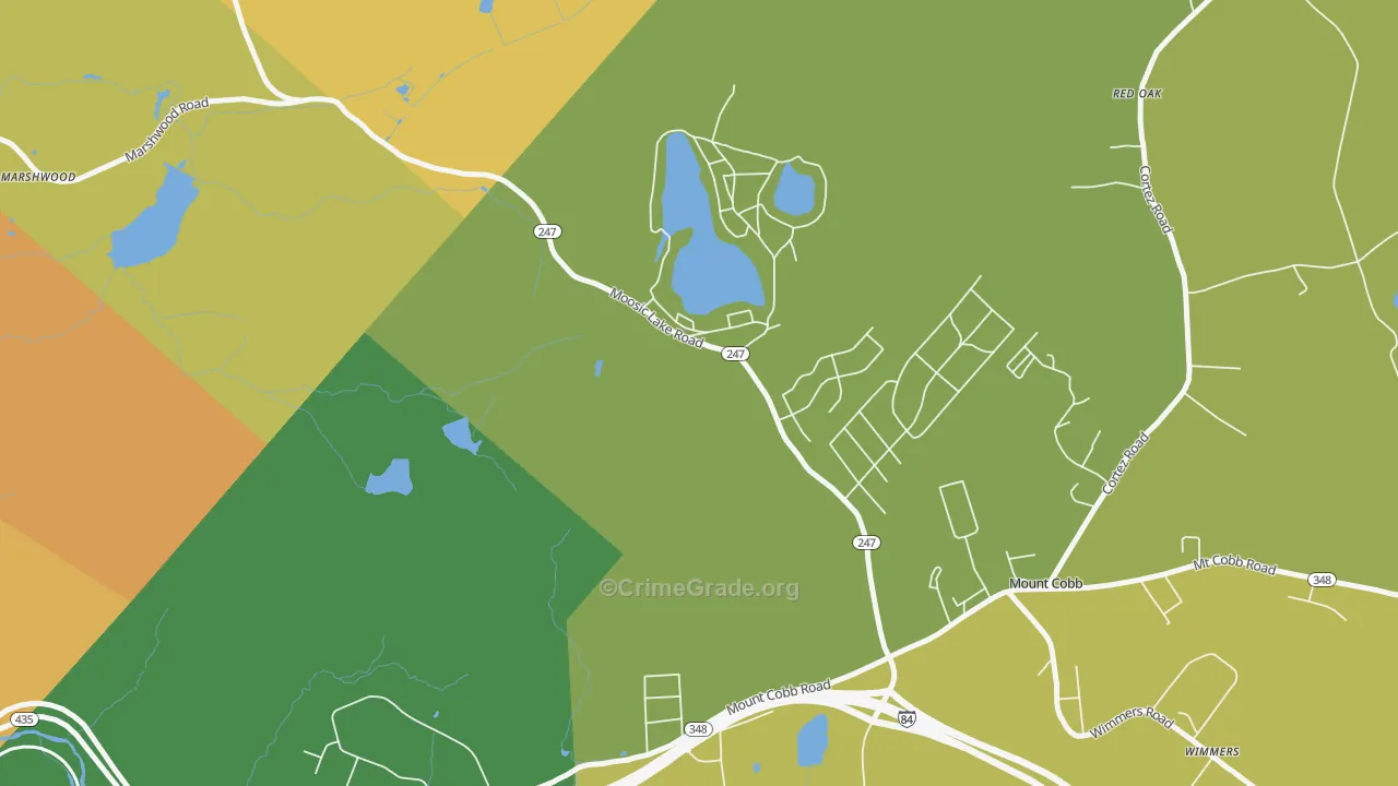 Mount Cobb, PA Map of Assault Rates
