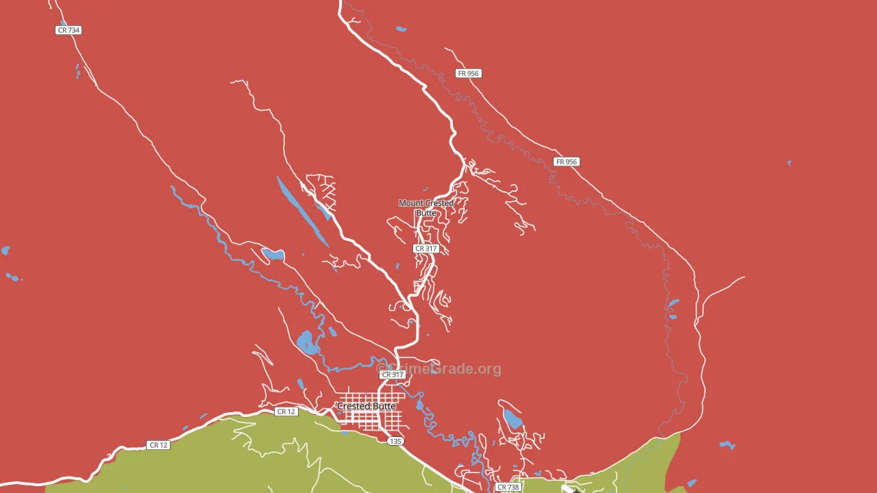 Mount Crested Butte, CO Map of Assault Rates